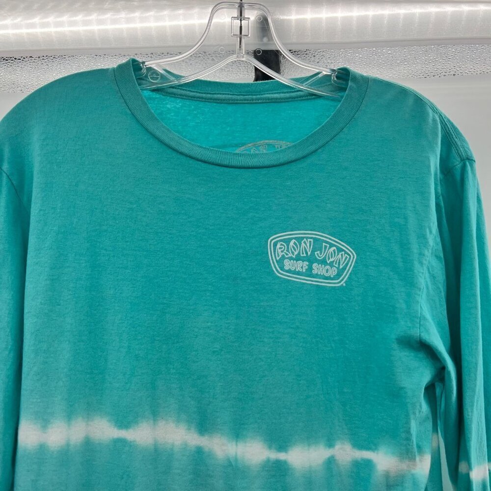 Ron Jon Surf Shop Women's Long Sleeve Tee Turquoise/White Size Medium - Picture 2 of 8